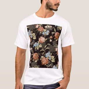 Botanische Rose: abstraktes Blumenmuster. T-Shirt