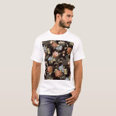 Botanische Rose: abstraktes Blumenmuster. T-Shirt (Vorne ganz)