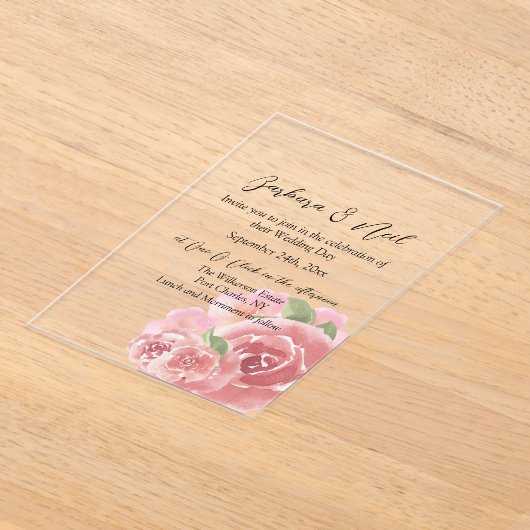 Botanische Rose Acryleinladungen (Ablage )