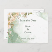 Botanische Rose aus grünem Blattholz retten die Da Ankündigungspostkarte (Vorne/Hinten)