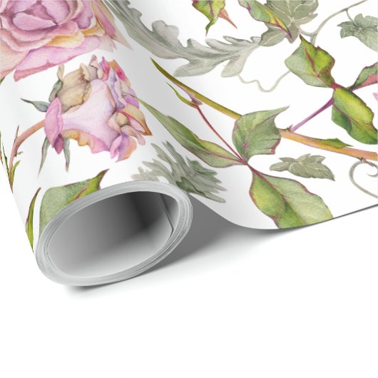 Botanische Rose Boho Geschenkpapier (Rolleneckpunkt)