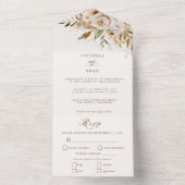 Botanische Rose des rustikalen Herbstes All In One Einladung (Innen Boden)