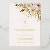 Botanische Rose des rustikalen Herbstes Folieneinladung (Vorderseite)