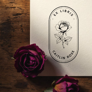 Botanische Rose Ex Libris Selbsterinnende Buch-Bri Permastempel
