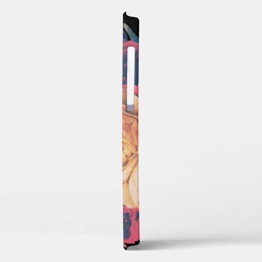 Botanische Rose für Schwarzweiß-Text Case-Mate iPhone Hülle (Rückseite / Links)