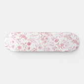 Botanische Rose Gold Blume Weißes Muster Skateboard (Horizontal)