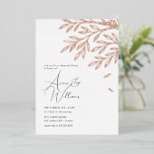 Botanische Rose Gold Leaf Probe Abendessen Folieneinladung (Stehend vorne)