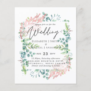 Botanische Rose Gold Sage Botanisches Hochzeitbudg