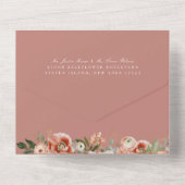 Botanische Rose-Hochzeit im Herbst All In One Einladung (Rückseite)