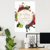 Botanische Rose im Englischen Garten Hochzeitsplät Poster (Heimbüro)