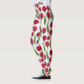 Botanische Rose in hübsch rosa Rosa Leggings (Links)