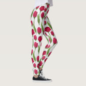 Botanische Rose in hübsch rosa Rosa Leggings (Rechts)