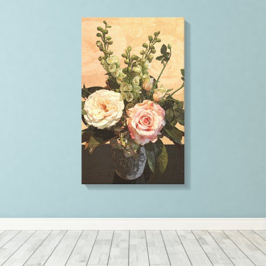 Botanische Rose Leinwanddruck (Insitu (Holzboden))