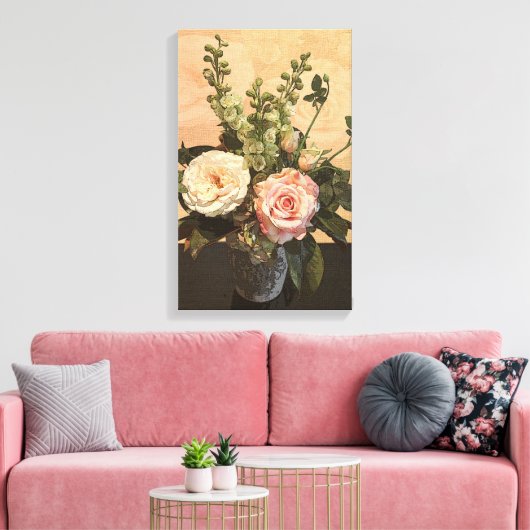 Botanische Rose Leinwanddruck (Insitu (Wohnzimmer))