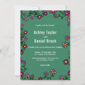 Botanische Rose Rustikale Blumenhochzeit Einladung (Vorderseite)