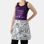 Botanische Rose Schwarz und Lila Personalisiert Schürze (InSitu)
