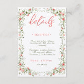 Botanische Rose Unterkunft QR Code Hochzeit Begleitkarte (Vorderseite)