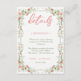 Botanische Rose Unterkunft QR Code Hochzeit Begleitkarte