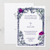 Botanische Rose Vine Border Wedding Einladung (Vorne/Hinten)