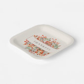 Botanische Rote Berries & Blätter Elfenbeinküste i Pappteller (Gewinkelt)