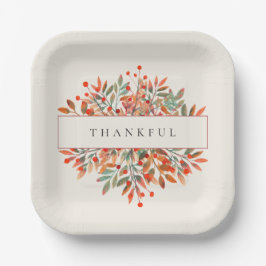 Botanische Rote Berries & Blätter Elfenbeinküste i Pappteller