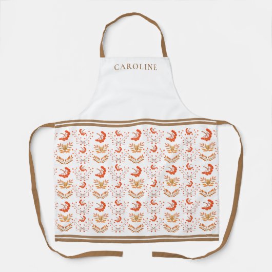 Botanische Rote Berries & Herbstlaube kundenspezif Schürze (Vorderseite)