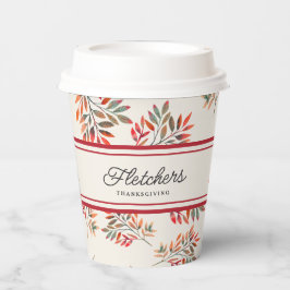 Botanische Rote Blätter Herbst Elfenbein individue Pappbecher