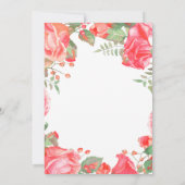 Botanische Rote Flora Überraschung 70. Geburtstag Einladung (Rückseite)