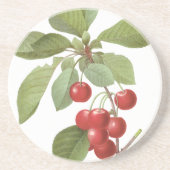 Botanische Rote Kirschen Getränkeuntersetzer (Vorne)