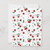 Botanische Rote Kirschen Grünpflanzen & Kirschblüt Dankeskarte (Rückseite)