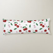 Botanische Rote Kirschen Grünpflanzen & Kirschblüt Seitenschläferkissen (Rückseite)