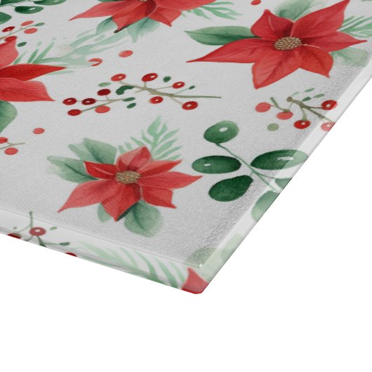 Botanische rote Poinsettias Schneidebrett (Ecke)