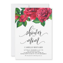 Botanische Rote Rosen Wasserfarbe Girl Baby Dusche