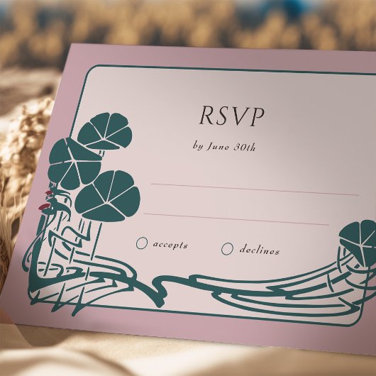 Botanische RSVP Card Hochzeit der Dusty Rose Einladung