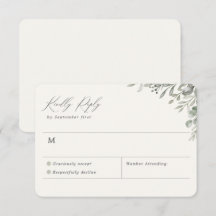 Botanische RSVP-Karte für einfache Grünflächen