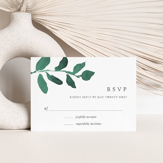 Botanische RSVP-Karte | Smarald RSVP Karte