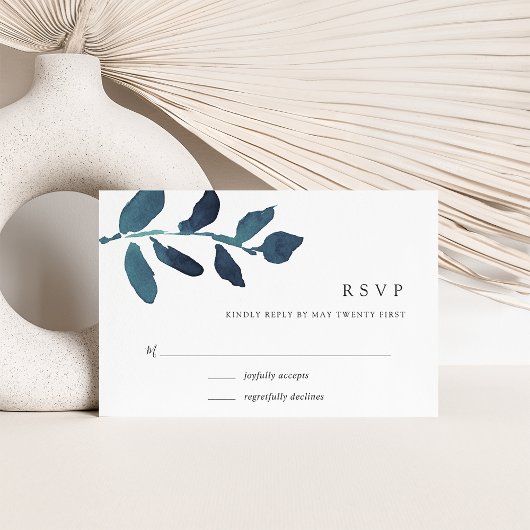 Botanische RSVP-Karte | Ultramarine RSVP Karte
