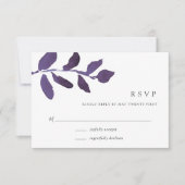 Botanische RSVP-Karte | Violett RSVP Karte (Vorderseite)