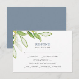 Botanische RSVP-Karten für die Wasserfarbe RSVP Karte