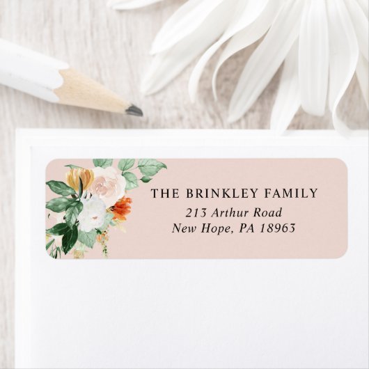 Botanische Rücksendeadresse Boho Blush Pink (Insitu)