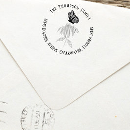 Botanische Rücksendeadresse Butterfly Permastempel