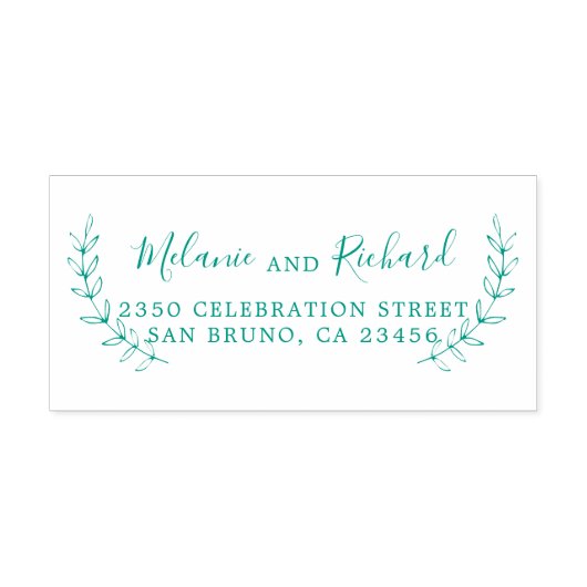 Botanische Rücksendeadresse für Elegante Hochzeite Permastempel (Design)