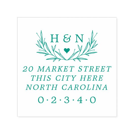 Botanische Rücksendeadresse für Hochzeiten Permastempel (Design)
