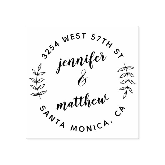 Botanische Rücksendeadresse für kundenspezifische  Gummistempel (Prägung)