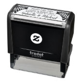 Botanische Rücksendeadresse Hochzeit Name + Datum Permastempel (Produkt)