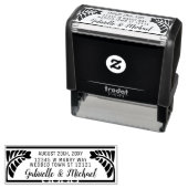 Botanische Rücksendeadresse Hochzeit Name + Datum Permastempel (Beispiel)