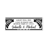 Botanische Rücksendeadresse Hochzeit Name + Datum Permastempel (Design)