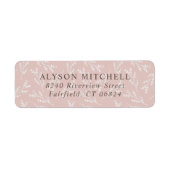 Botanische Rücksendeadresse in elegantem Rosa (Vorne)