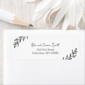 Botanische Rücksendeadresse in Grau und Weiß (Insitu)