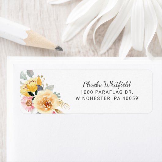 Botanische Rücksendeadresse mit rustikaler Flora (Insitu)